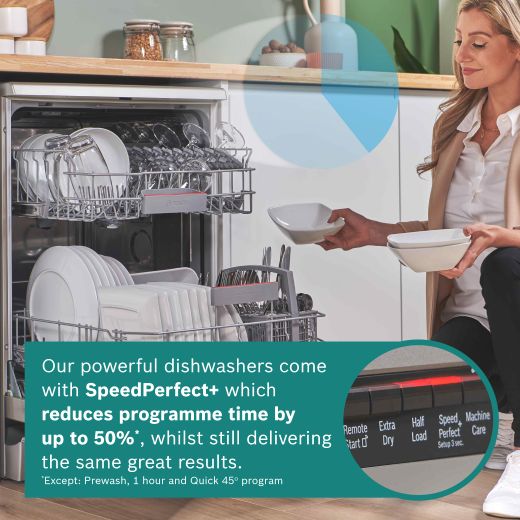 Bosch Series 4 Standard Dishwasher - Silver Inox - Annotation - SpeedPerfect
